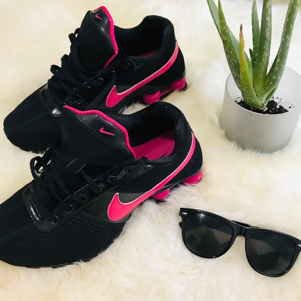 Black and Pink Nike Shox